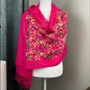Embroidered Scarf, NWOT